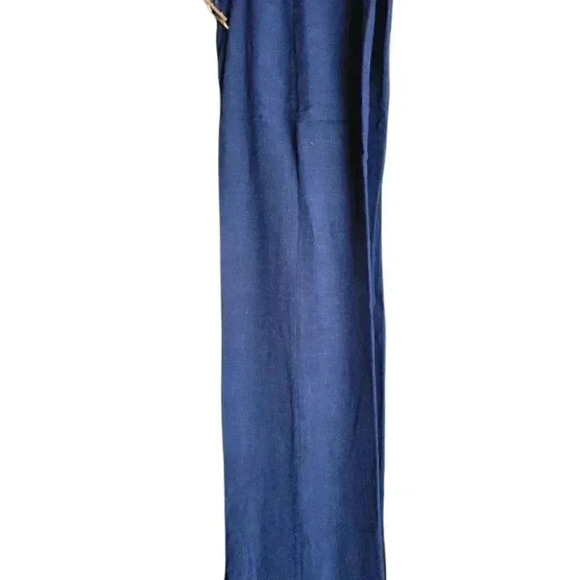 Womans Linen Navy Blue Summer Dress Pants NWOT unlabeled from  factory - Picture 1 of 6